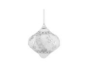 3ct White and Silver Sexy Beaded and Glittered Shatterproof Onion Christmas Ornaments 3 75mm