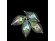 4ct Transparent Iridescent Teardrop Shatterproof Christmas Finial Ornaments 5.25 130mm