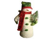 17 Fluffy Cone Shaped Snowman with Berry Tree Christmas Table Figure