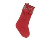 20 Alpine Chic Red Silver and Dark Gray Reindeer Christmas Stocking