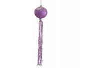 12 Regal Peacock Purple Glitter Christmas Ball Ornament with Tassels and Beads