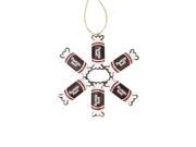 4 Candy Lane Tootsie Roll Original Chewy Chocolate Candy Christmas Snowflake Ornament