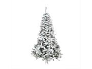 9 Pre Lit Heavily Flocked Pine Medium Artificial Christmas Tree Multi Lights