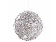 Pewter Sparkle Kissing Christmas Ball Ornament 4 100mm