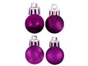 18ct Eggplant Purple 4 Finish Shatterproof Christmas Ball Ornaments 1.25 30mm