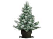 23 Potted Laser Flocked Angel Pine Christmas Tree Unlit