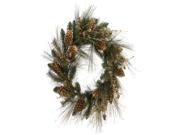 26 Artificial Gold Glitter Pine Cone and Berry Christmas Wreath