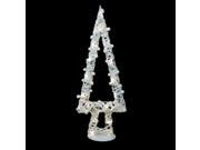 34 Lighted White Cotton String Glittered Christmas Tree Figure Decoration