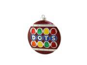 3.5 Silver Plated Dots Candy Logo Christmas Ornament with European Crystals