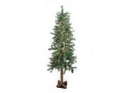 6 x 34 Pre Lit Traditional Woodland Alpine Artificial Christmas Tree Clear Lights