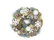 10.5 Frosted Glitter Pine Cone and Fruit Artificial Christmas Wreath Unlit