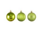100ct Green Kiwi 3 Finish Shatterproof Christmas Ball Ornaments 2.5 60mm