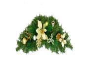 30 Pre Decorated Gold Poinsettia Pine Cone and Ball Artificial Christmas Swag Unlit