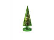 10.25 LED Lighted Color Changing Green Mercury Glass Christmas Tree Table Top Decoration