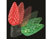 Set 35 LED C6 Faceted Colorwave Red to Green Christmas Lights Green Wire