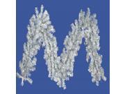 9 x 10 Pre Lit Silver Tinsel Artificial Christmas Garland Clear Lights