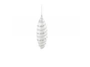4ct White and Silver Beaded Shatterproof Christmas Finial Ornaments 4.5