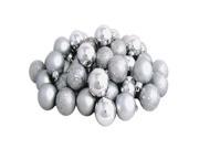 96ct Shatterproof Silver Splendor 4 Finish Christmas Ball Ornaments 1.5 40mm