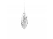4ct White and Silver Rhinestone and Glittered Shatterproof Christmas Finial Ornaments 4.5
