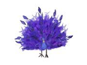 17 Colorful Purple and Blue Regal Peacock Bird with Open Tail Feathers Christmas Decoration