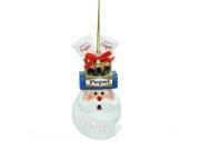 3.75 Glittered Santa Head Balancing Pepsi Christmas Ornament