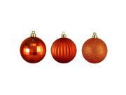 100ct Burnt Orange 3 Finish Shatterproof Christmas Ball Ornaments 2.5 60mm