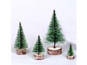 3 Green Frosted Artificial Village Christmas Tree Unlit