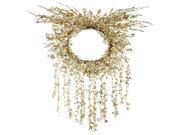 21 Sparkling Gold Weeping Sequin Designer Christmas Wreath