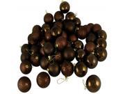 32ct Chocolate Brown Shatterproof 4 Finish Christmas Ball Ornaments 3.25 80mm