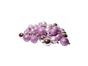 60ct Pink Lavender Shatterproof 4 Finish Christmas Ball Ornaments 2.5 60mm