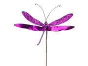 10 Princess Garden Sparkling Violet Dragonfly Beaded Floral Craft Pick