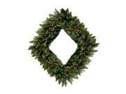42 Pre Lit Camdon Fir Diamond Shaped Artificial Christmas Wreath Multi Lights