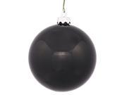Shiny Jet Black UV Resistant Commercial Shatterproof Christmas Ball Ornament 4 100mm