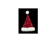 19 Sparkling Red and White Metallic Sequin Glitter Christmas Santa Hat Adult Size