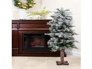 5 Frosted and Glittered Woodland Alpine Artificial Christmas Tree Unlit