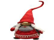 24 Grinning Female Gnome Decoration with Red Apron and Twine Bow