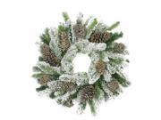 24 Flocked Pine Cone and Twig Ball Artificial Christmas Wreath Unlit