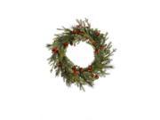 36 Red Berry and Ball Ornament Mixed Pine Artificial Christmas Wreath Unlit