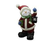 19 Festive Glitter Snowman with Lantern Christmas Table Top Decoration