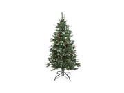 4.5 Pre Lit Frosted Denver Pine with Berries Medium Artificial Christmas Tree Clear Lights