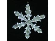 24 Pure White LED Lighted Tube Light Silver Tinsel Fabric Snowflake Christmas Decoration