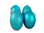 12ct Shatterproof Turquoise Blue 4 Finish Christmas Ball Ornaments 6 150mm