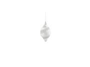 3ct White and Silver Beaded and Glittered Confetti Shatterproof Onion Christmas Ornaments 3 75mm