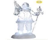 16 Icy Crystal Jolly Santa with Tree LED Lighted Musical Christmas Figure