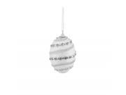 3ct White and Silver Beaded Shatterproof Christmas Ball Ornaments 3 75mm