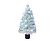 4 Pre Lit White Iridescent Fiber Optic Artificial Christmas Tree
