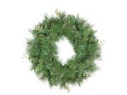 24 Mixed Pine and Glittered Berry Artificial Christmas Wreath Unlit