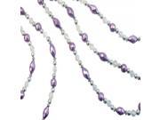 8 Classic Chic Faceted Lilac Purple Silver and Clear Iridescent Beaded Christmas Garland