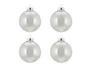 4ct Transparent Clear Glass Ball Christmas Ornaments 3 80mm