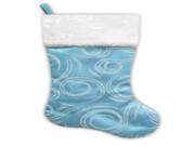 22.5 Pale Blue with Glittering Swirl Design on Sheer Organza Christmas Stocking